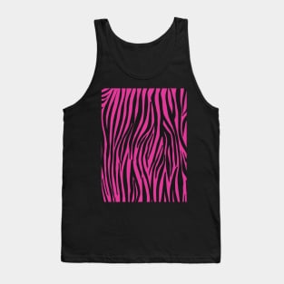 Hot Pink and Black Zebra Print Stripes Tank Top